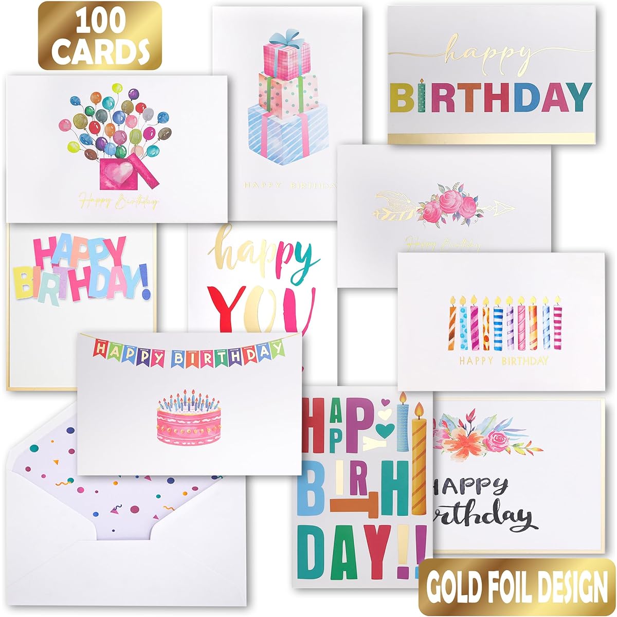 Janvale Bulk Birthday Cards with Envelopes