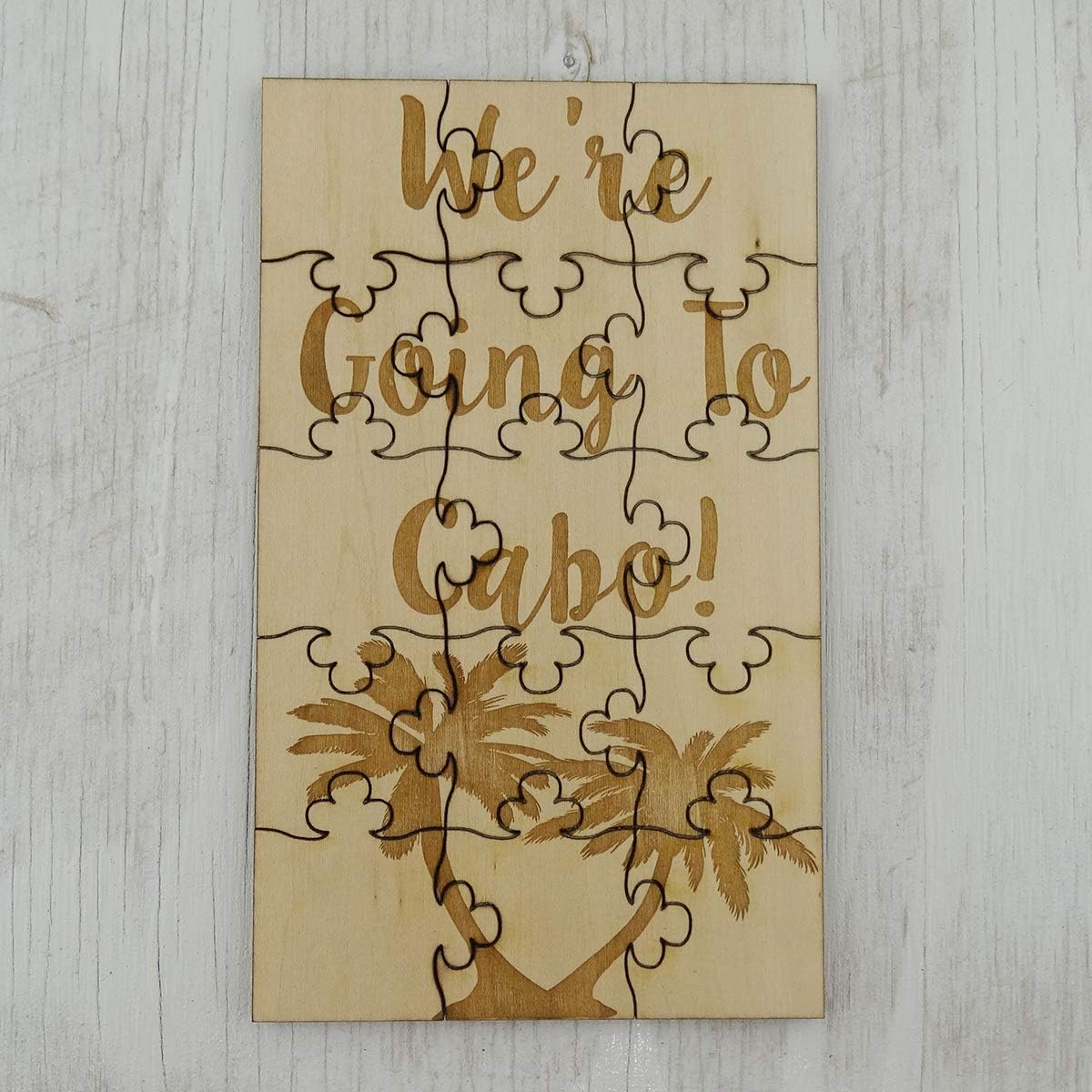 We're Going To Cabo Basswood Jigsaw Puzzle 15 Piece Surprise Vacation Reveal
