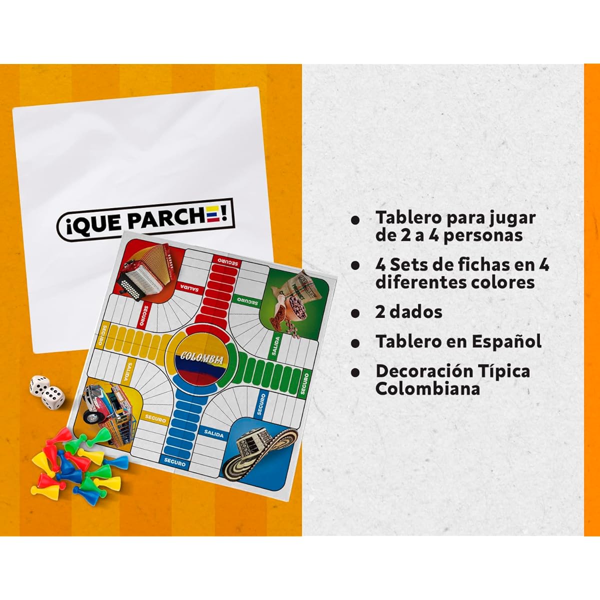 Colombian Parks Board, Colombian Parques ボードゲーム, Parcheesi ボードゲーム, Board Games for Adults, Colombian Products, Colombia, Colombian Parks, Gift for a Colombian