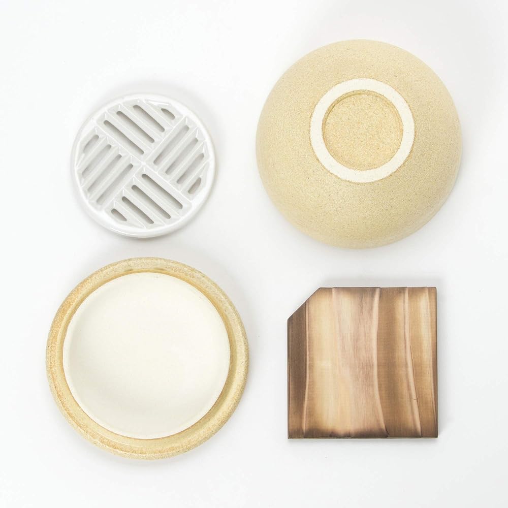 Hasenen Ohitsu Microwave Safe Tochin Small 13 cm (Approximately 1 cup of rice) Microwave Safe Kiseto Yellow Iga Ware Made in Japan Recipe included CT-72