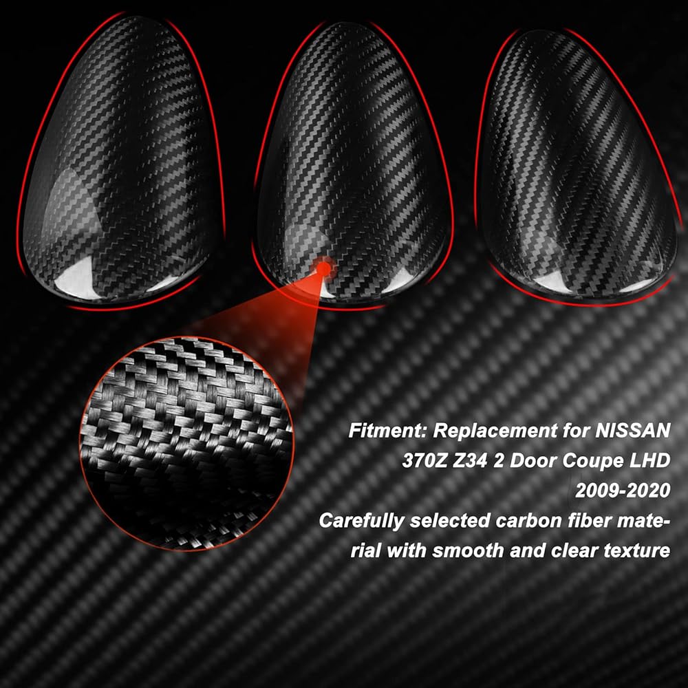370z Carbon Fiber Interior Trim Car Dashboard Gauge Trim Replacement for Nissan 370Z Z34 2 Door Coupe LHD 2009-2020 (Upper)