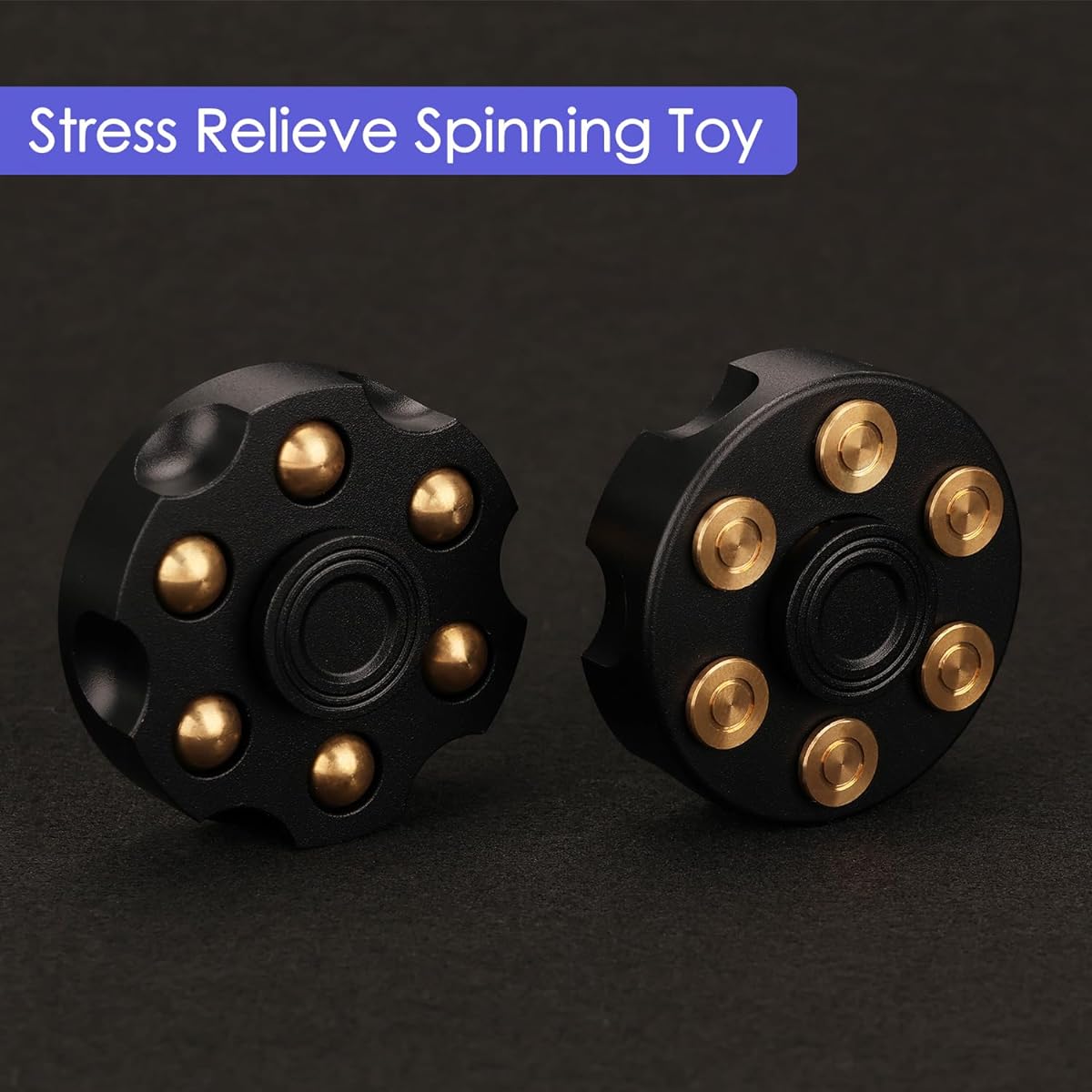 Cool Fidget Sensory Toy Transformable Metal ADD ADHD Autism Stress Reduction Anxiety Countermeasure Desk Toy Noise Free Focus Gift with Carry Case for School Home Office Classroom - Matte Black