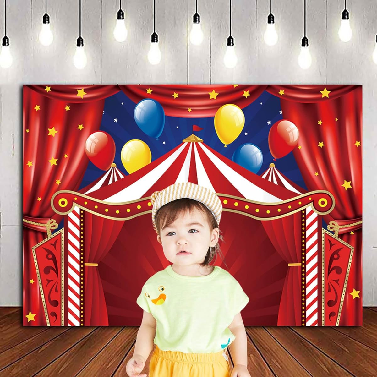 Carnival Theme Red Circus Tent Backdrop Big Top Circus Carnival Theme Birthday Party Photography Background Newborn Baby Shower Photo Booth Banner Decoration Supplies 7x5ft