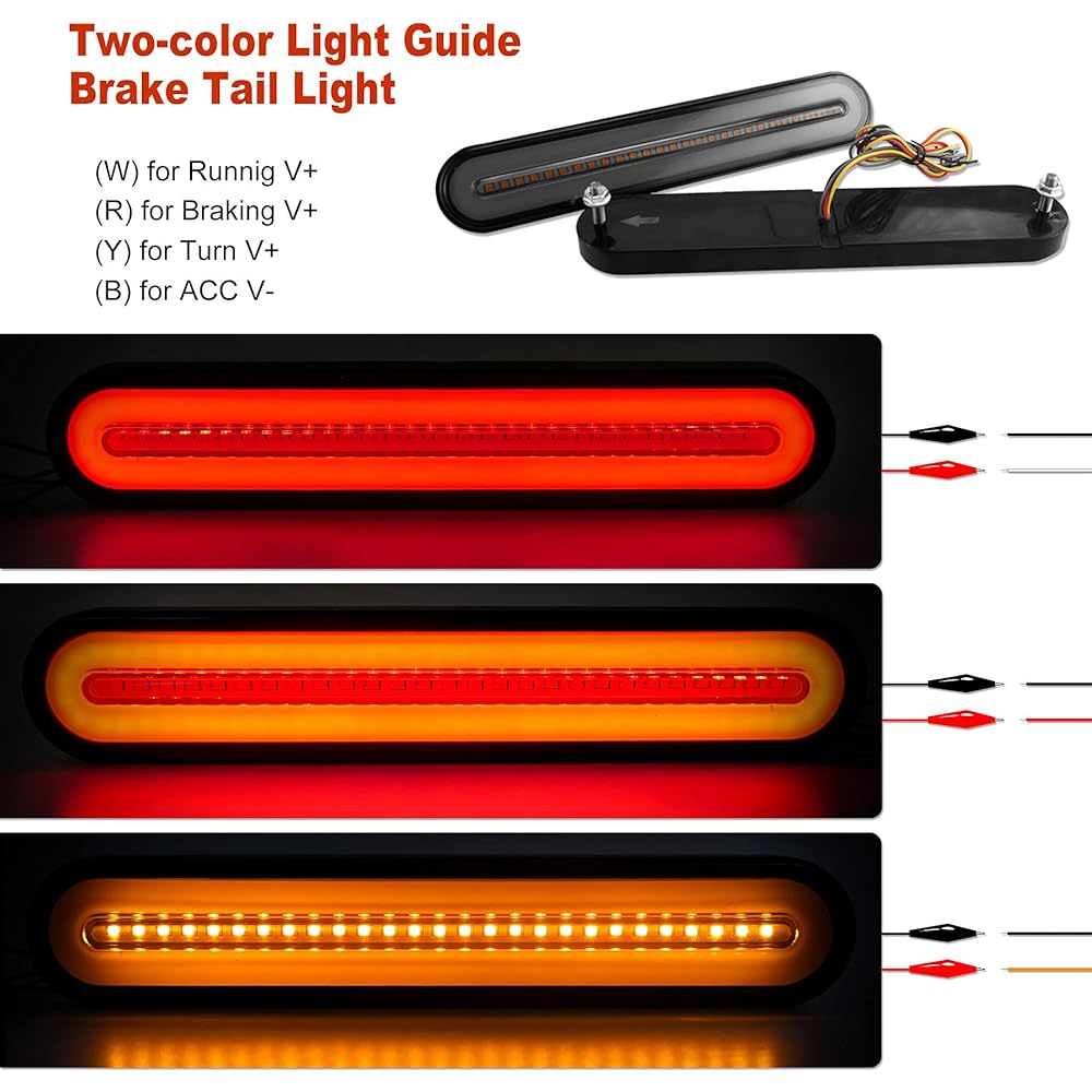 EMIHO Dual Rear Fender/Bagger LED Rod Light Kit Compatible with Harley Davidson Motorcycle Road King Glide Vertical Mount Strobe Tail Brake Stop Flow Turn Signal Light Strip