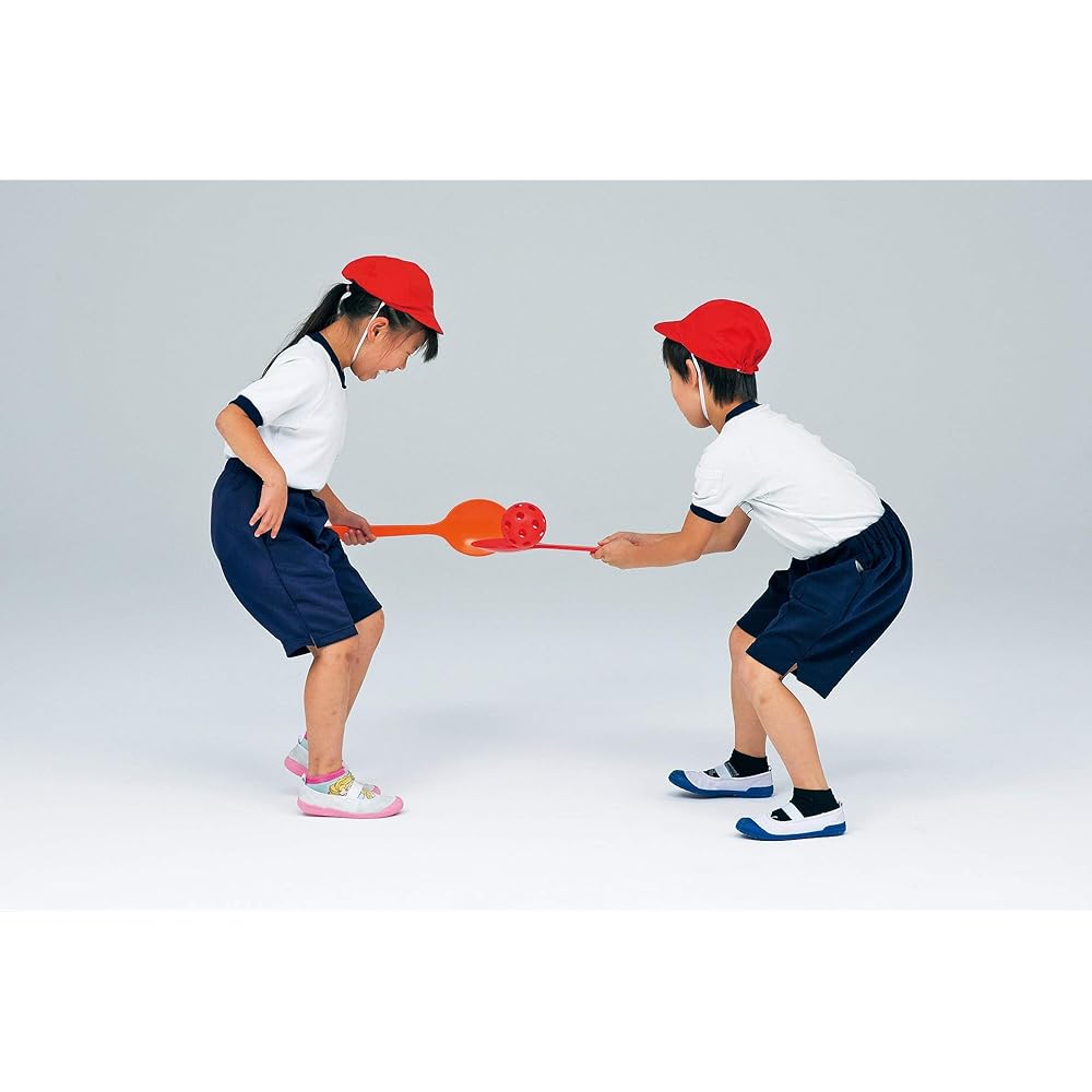 TOEI LIGHT Spoon Relay (1 set of 6 colors) B2680 Blue, Red, Yellow, Green, Orange, Purple Ball diameter 9cm, Spoon length 40 x Width 12cm