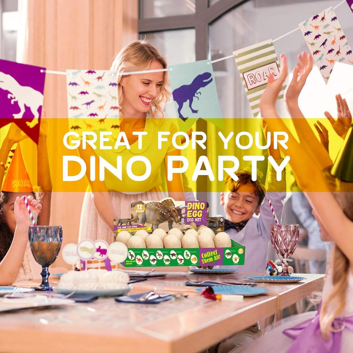 (12 Dinosaur Eggs) - XX Dinosaur Eggs Dig Kit 12 Eggs 12 Different Dinosaur Toys Easter Party Archeology Paleontology Educational Science Gifts