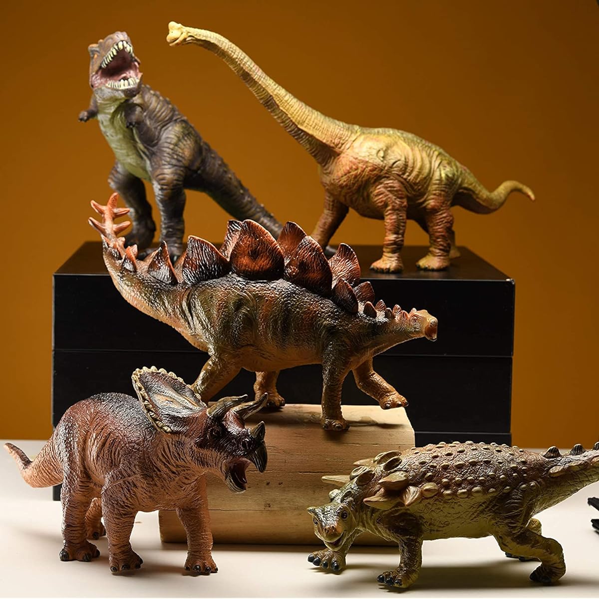 PREXTEX Giant Dinosaur Toy Figures 5 Piece Set - Realistic Large Dinosaur Toys for Kids and Toddlers