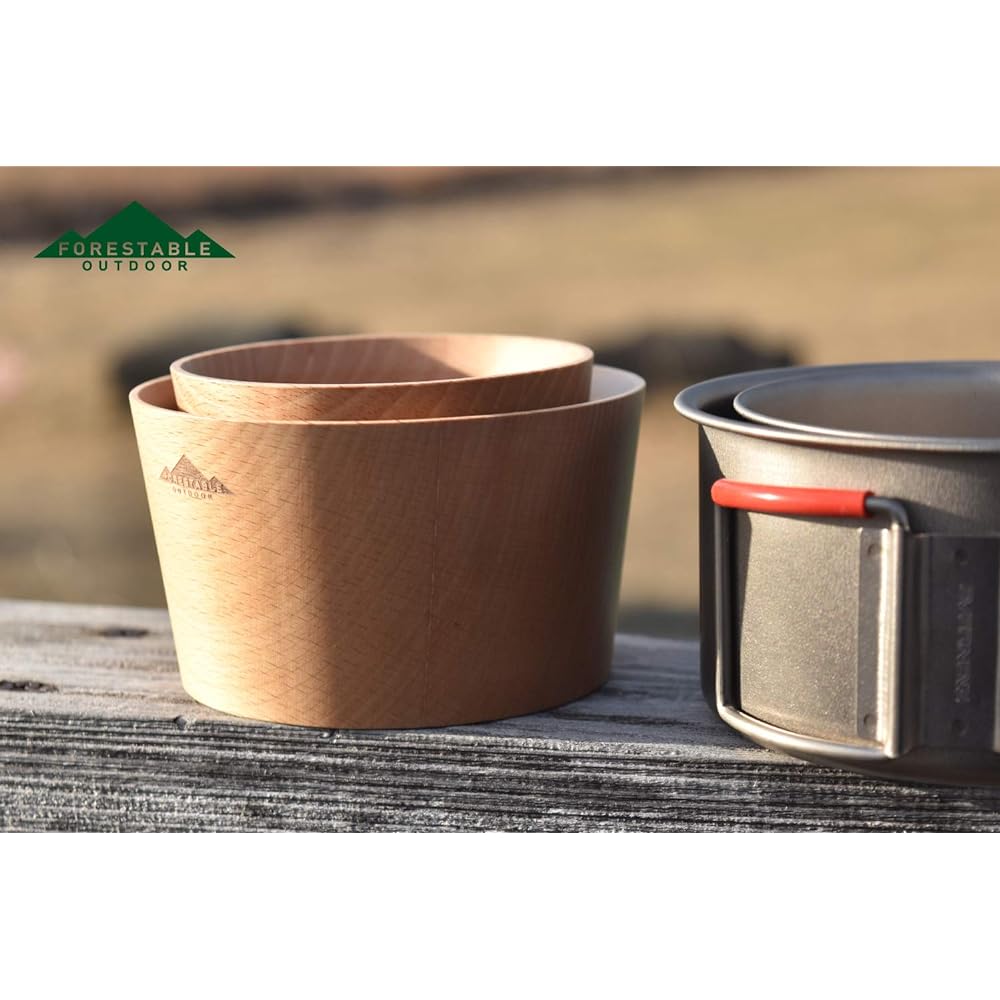 FORESTABLE Beech Cup M Wooden Natural Wood Outdoor Camping