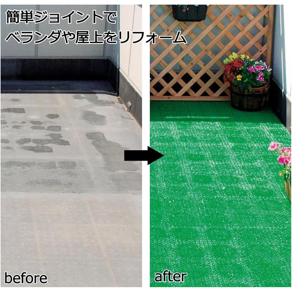 Yamazaki Sangyo Made in Japan Joint Artificial Grass Young Grass Unit E-V Green 60cm x 90cm (30cm 6 pieces) Set of 10