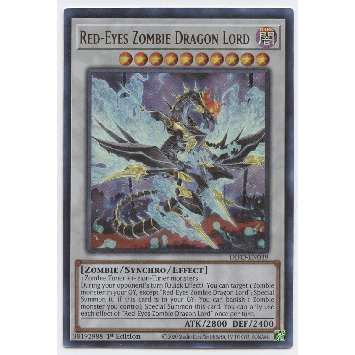 Red-Eyes Zombie Dragon Lord - DIFO-EN039 - Ultra Rare - 1st Edition