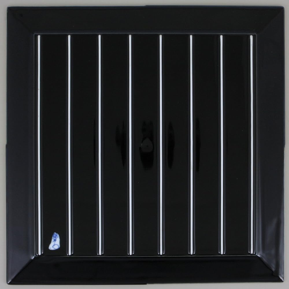 Arita Ware Kinemon Kiln Square Dinner Plate Black Platinum Checkered 97369