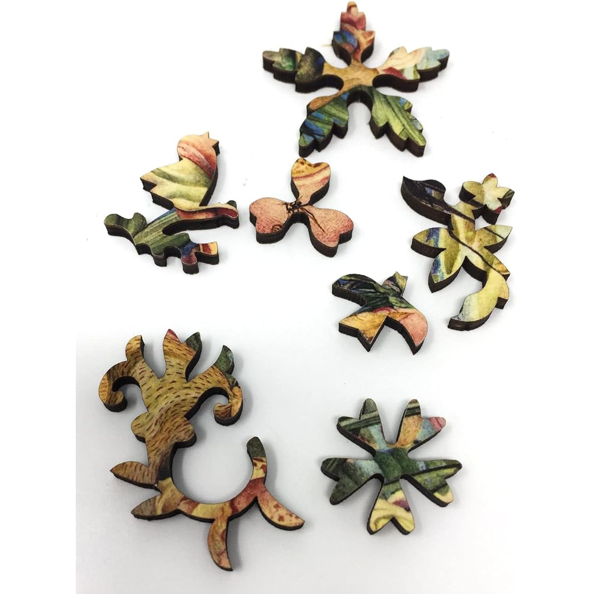 Mini Wooden Jigsaw Puzzles: Birds and Insects - 47 Unique Wooden Pieces Nautilus Puzzles Made in the USA