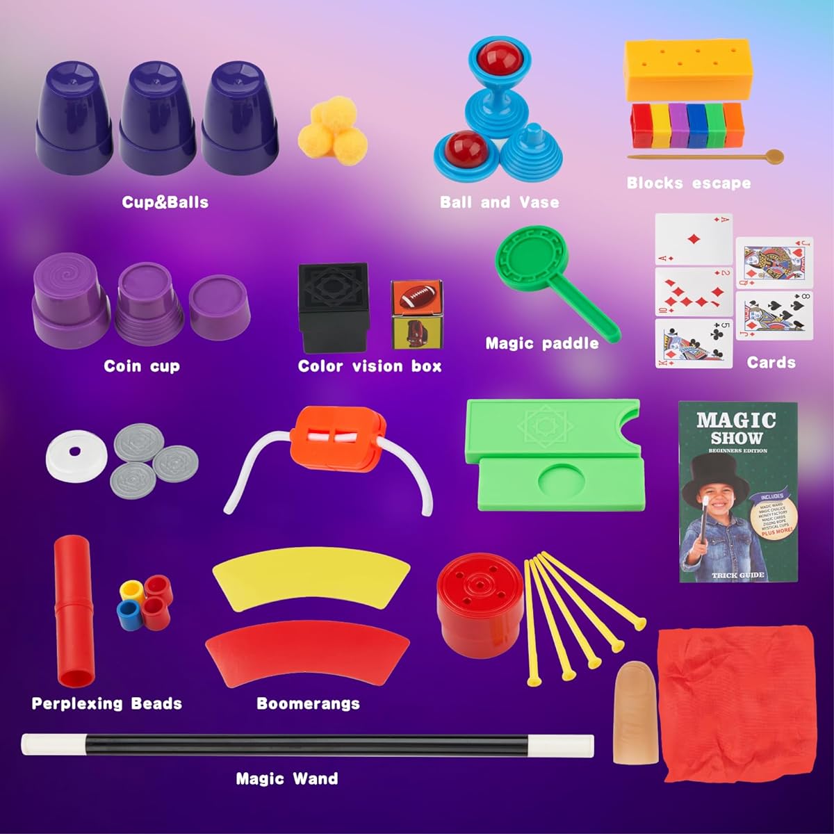 ENJOCASES Magic Kit 70+ Magic Tricks for Kids 6-8 Years Magic Set for Kids 10-12 Years Magic Wand Chalice Coin Vanishing Suitable for Kids/Boys/Girls