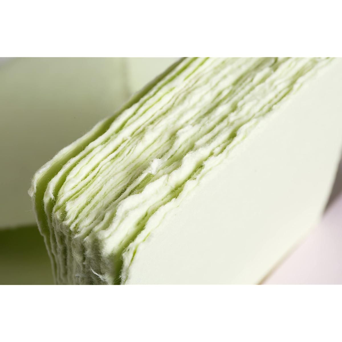 Wanderings Handmade Green Deck Edge Blank Paper - 5 x 7 Inches Size 25 Sheets - Mixed Media Loose Leaf Paper for Watercolor Artist Invitations Crafts - Thickness 300GSM - 5 x 7 Inches
