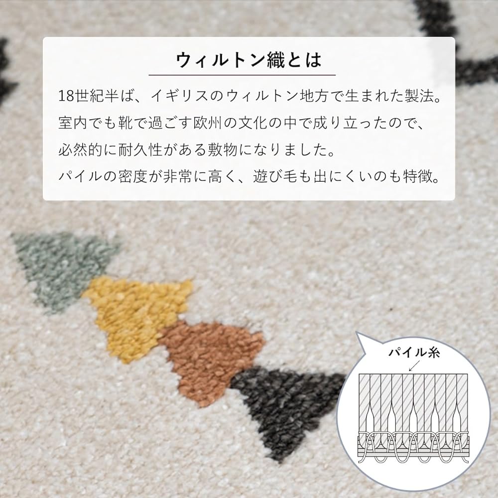 Ikehiko Mat Entrance Indoor Outdoor Import Mike Ivory Approx. 70 x 120cm Rectangle Made in Turkey Wilton Weave Geometric Pattern Modern Simple All Seasons Durable #1311670016401