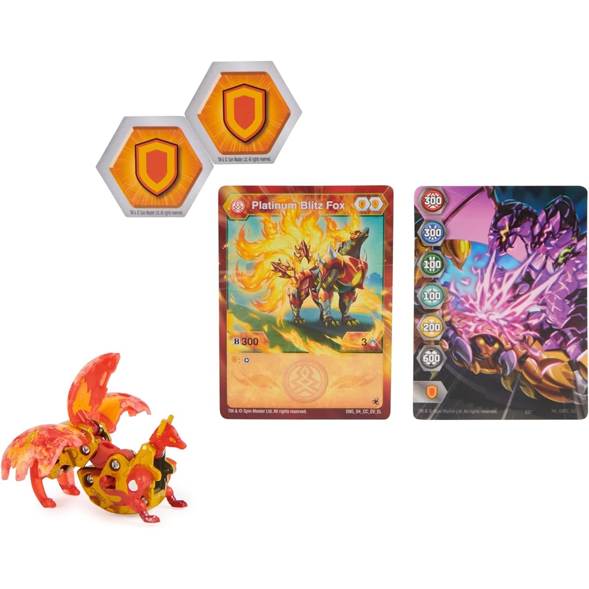 Bakugan Evolution 2022 Platinum Series Diecast Elemental Rare Pirus Blitz Fox