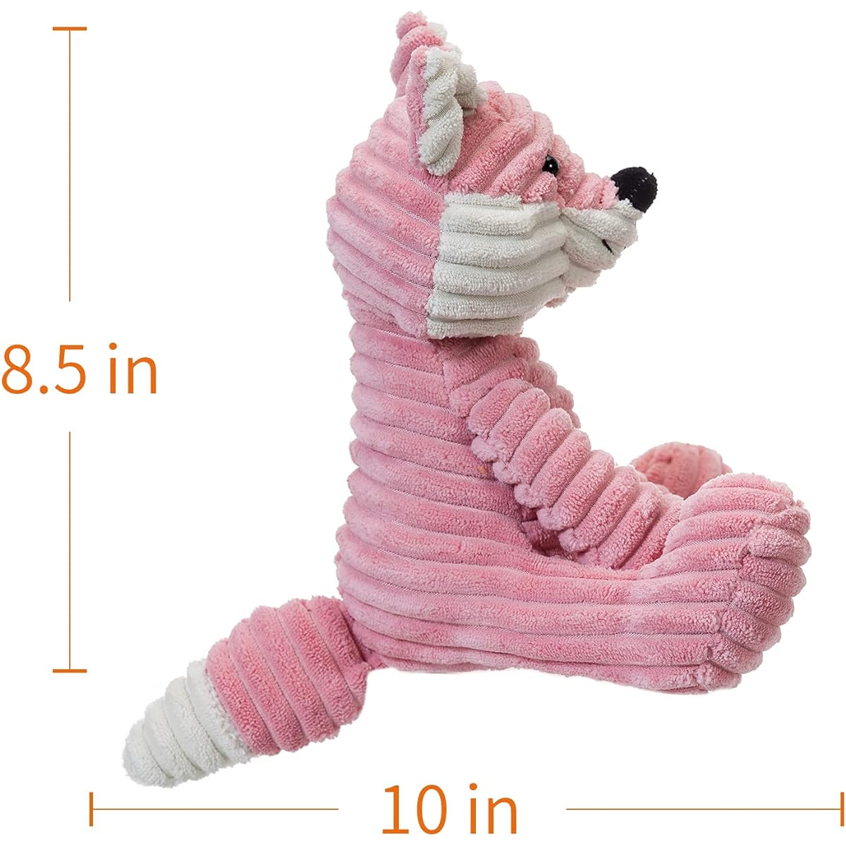 Apricot Lamb Pink Fox Plush Toy Fluffy Cute Fox Sitting Height 21cm Ages 6+