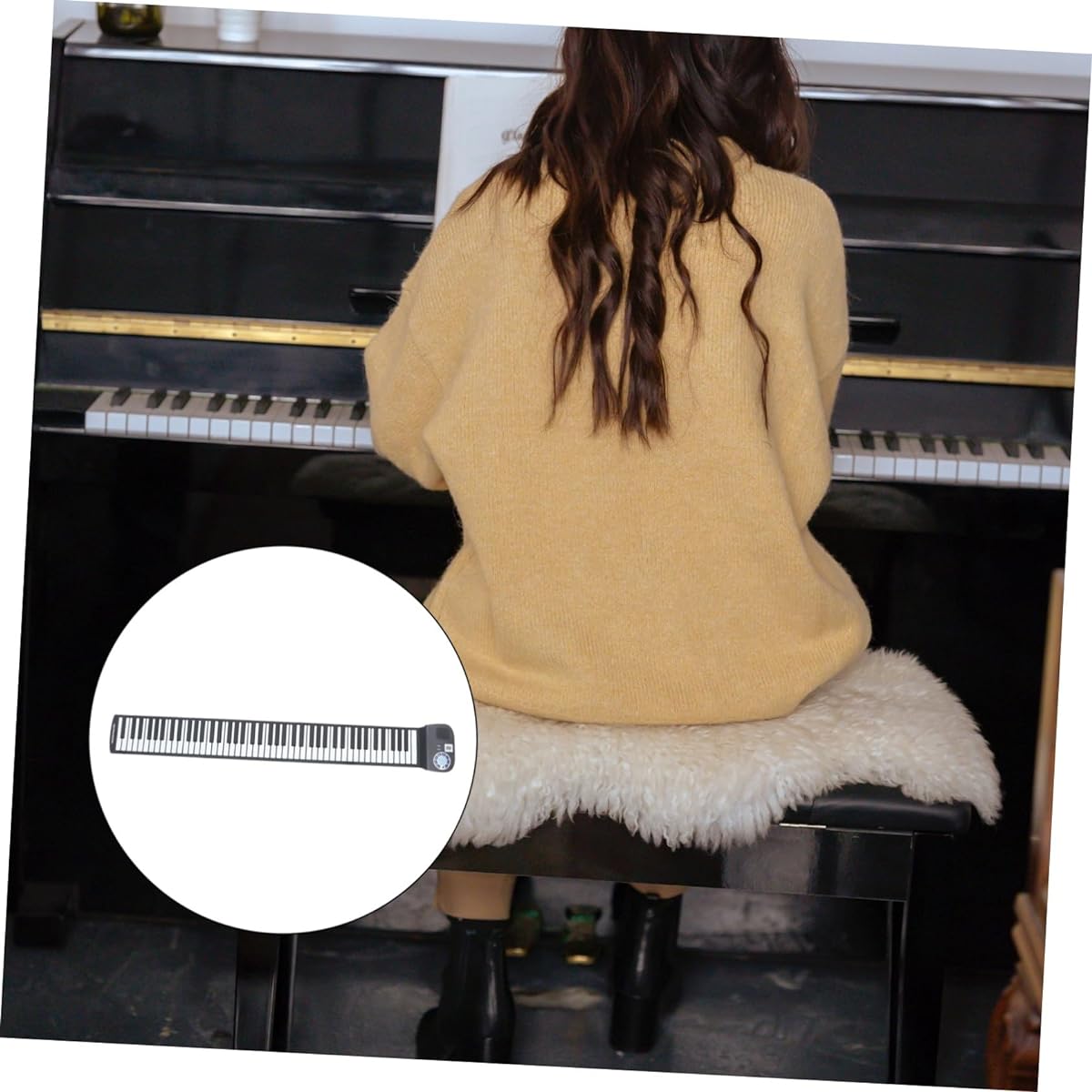 Vaguelly 1pc 88 Rolls Hand-Wound Electronic Piano Mini Keyboard Piano Silicon Keyboard Piano Portable Piano Silicon Piano Toy Keyboard Electric Piano Electronic Organ, K139ORR0558K961JYE3EU