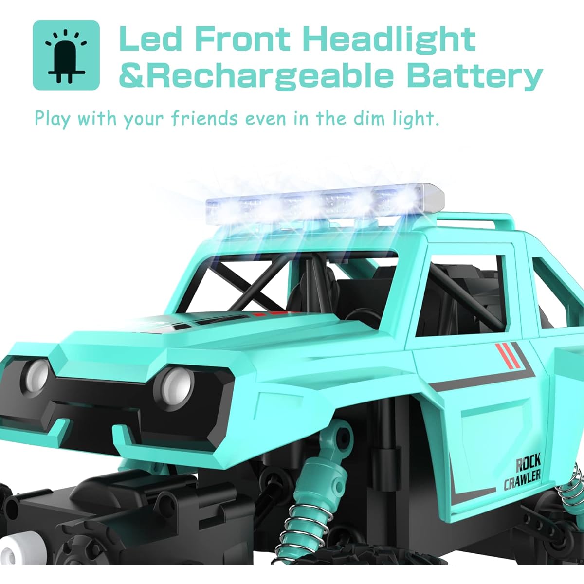 Electric RC Car Off-Road Car 2.4GHz Radio Remote Control Car 360° Spin Monster Truck Dancing Stunt Cartoon Toy Car 757-9025-Battery