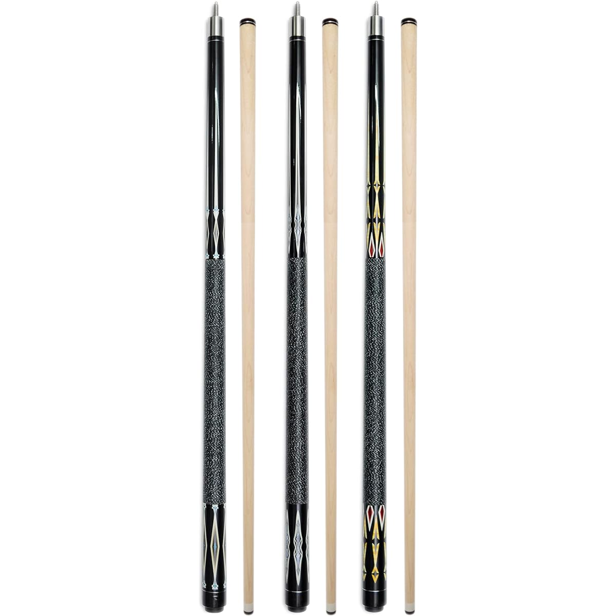 HAN'S DELTA Pool Cue Set of 3 58 Inch Billiard House Bar Pool Cue Stick