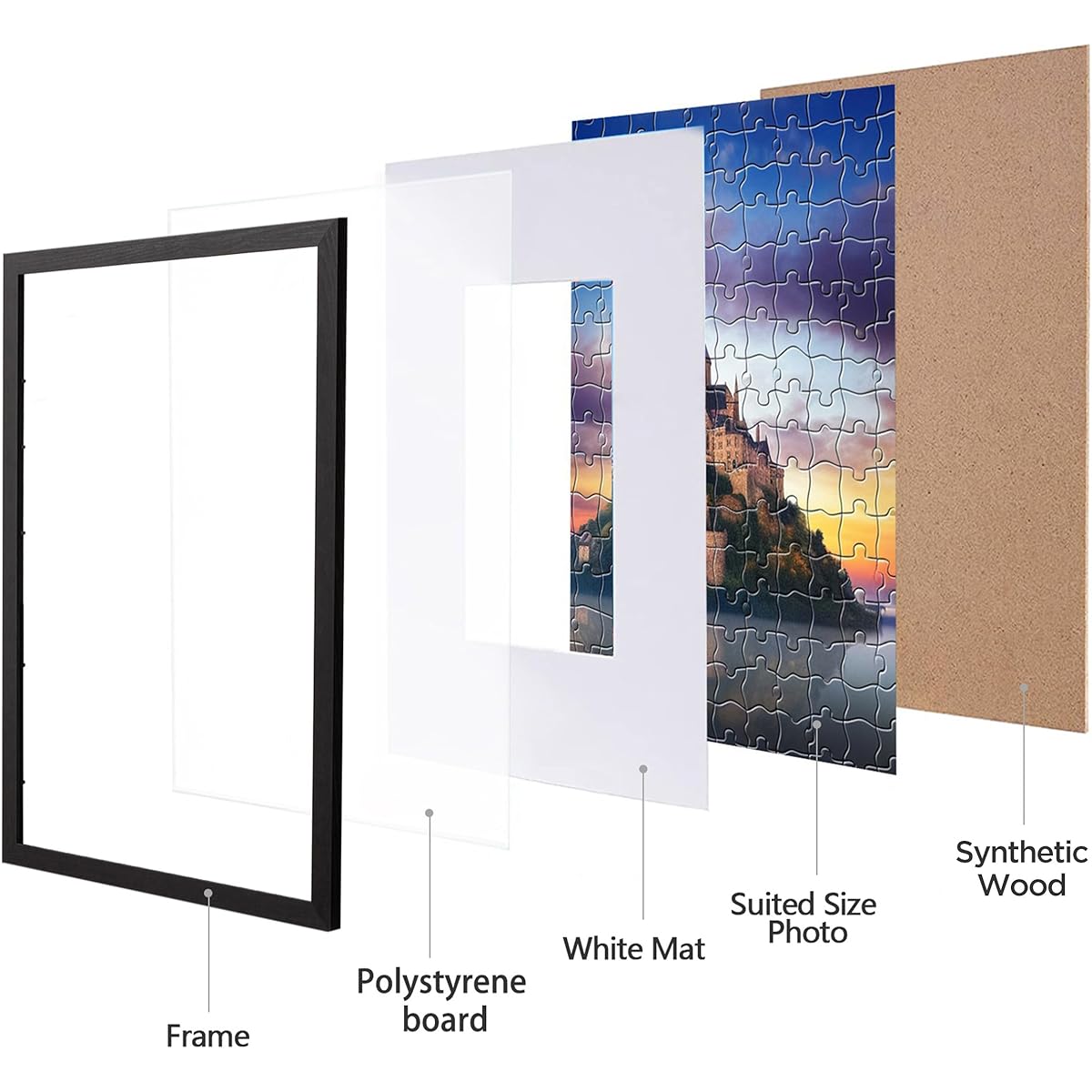 Eletecpro 24x30 Photo Frame for Puzzles Poster Frame Living Room Office Hotel Decor Puzzle Frame Ideal Gift for Puzzle & Art Lovers