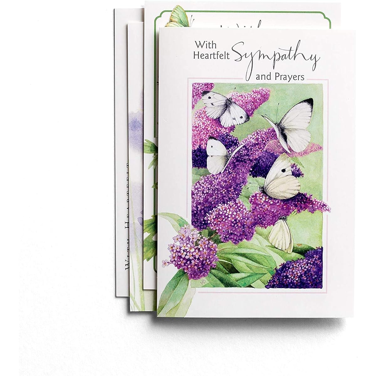 DaySpring - Felt Heart Greetings and Prayers - Bounty of Nature by Marjolein Bastin - Assorted 4 Designs with Scripture - Boxed 12 Cards & Envelopes (J3355)