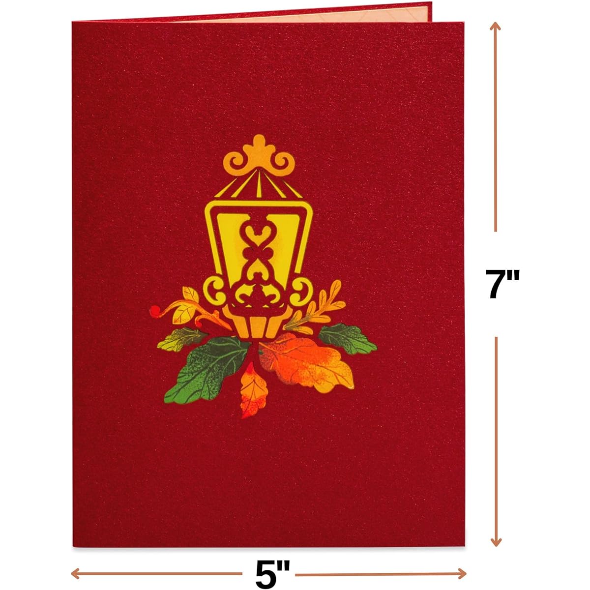 Paper Love 3D Autumn Lamppost Pop Up Cards - Handmade Pop Up Greeting Cards with Fall Thoughts, Thank You, Get Well Soon, for Any Occasion, 5" x 7", Envelope and Note Tag Included
