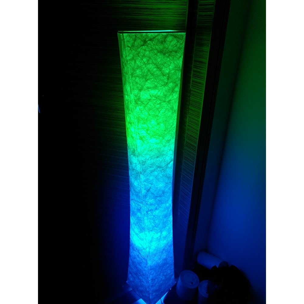 LEONC creative floor light, floor lamp, floor stand, illumination, indirect lighting, light & color changing RGB bulb (9W/2), seven color conversion, wireless remote control, automatic timer, bedroom, drawing room, interior, 26 x 132 cm (General height)