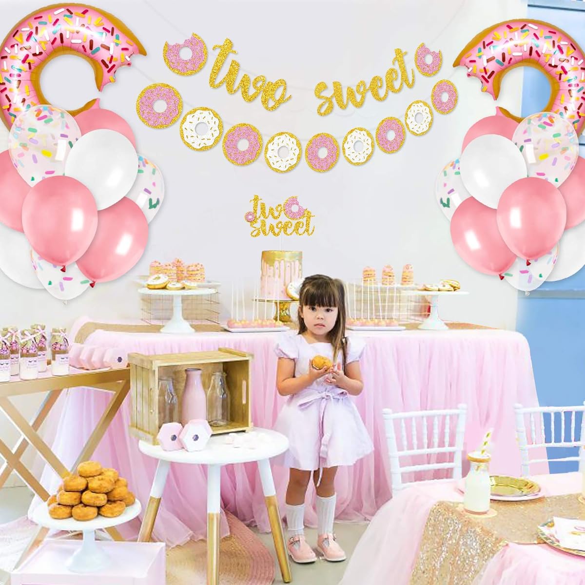 Set of 2 sweet party decorations.