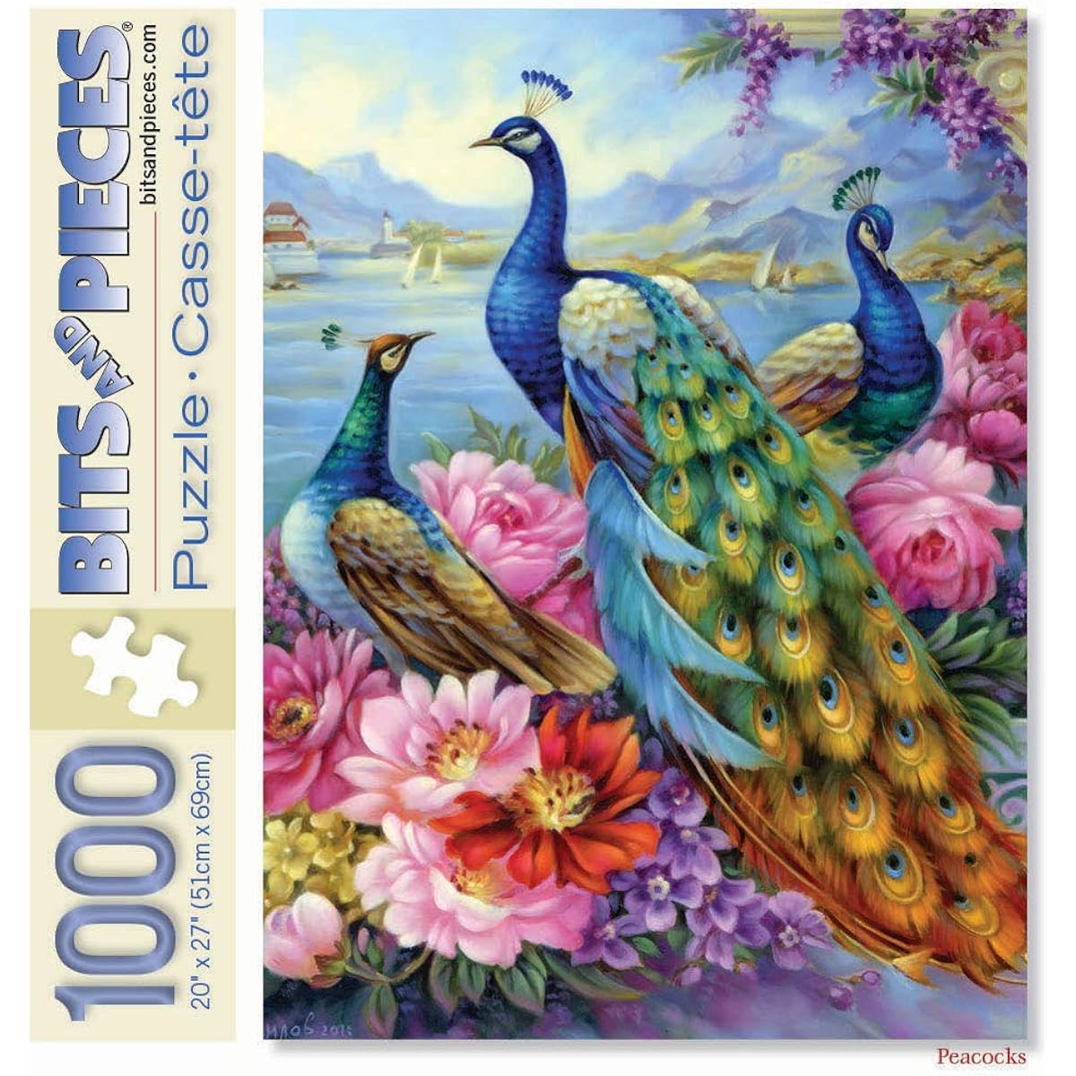 Bits and Pieces - Peacocks 1000 Piece Jigsaw Puzzle for Adults - Each Puzzle Measures 20" x 27" - 1000 Piece Jigsaw by Artist Oleg Gavrilov