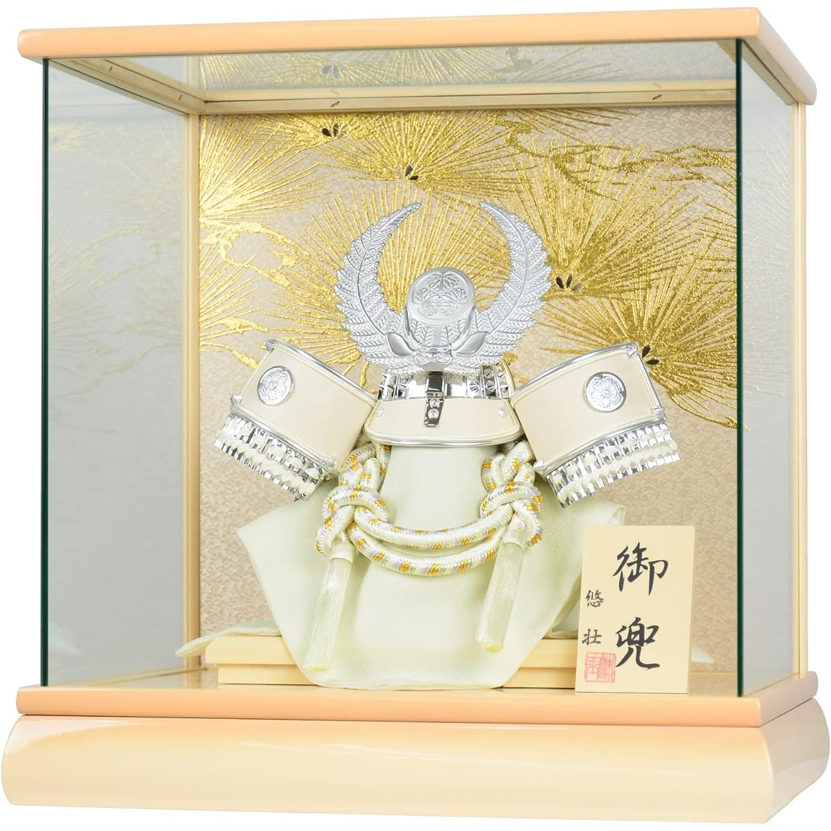 May Dolls, Helmet Decoration of a Famous General, Tokugawa Ieyasu's Silver Helmet, No. 8, Thin Wood Fukigaeshi, Panorama Case Decoration