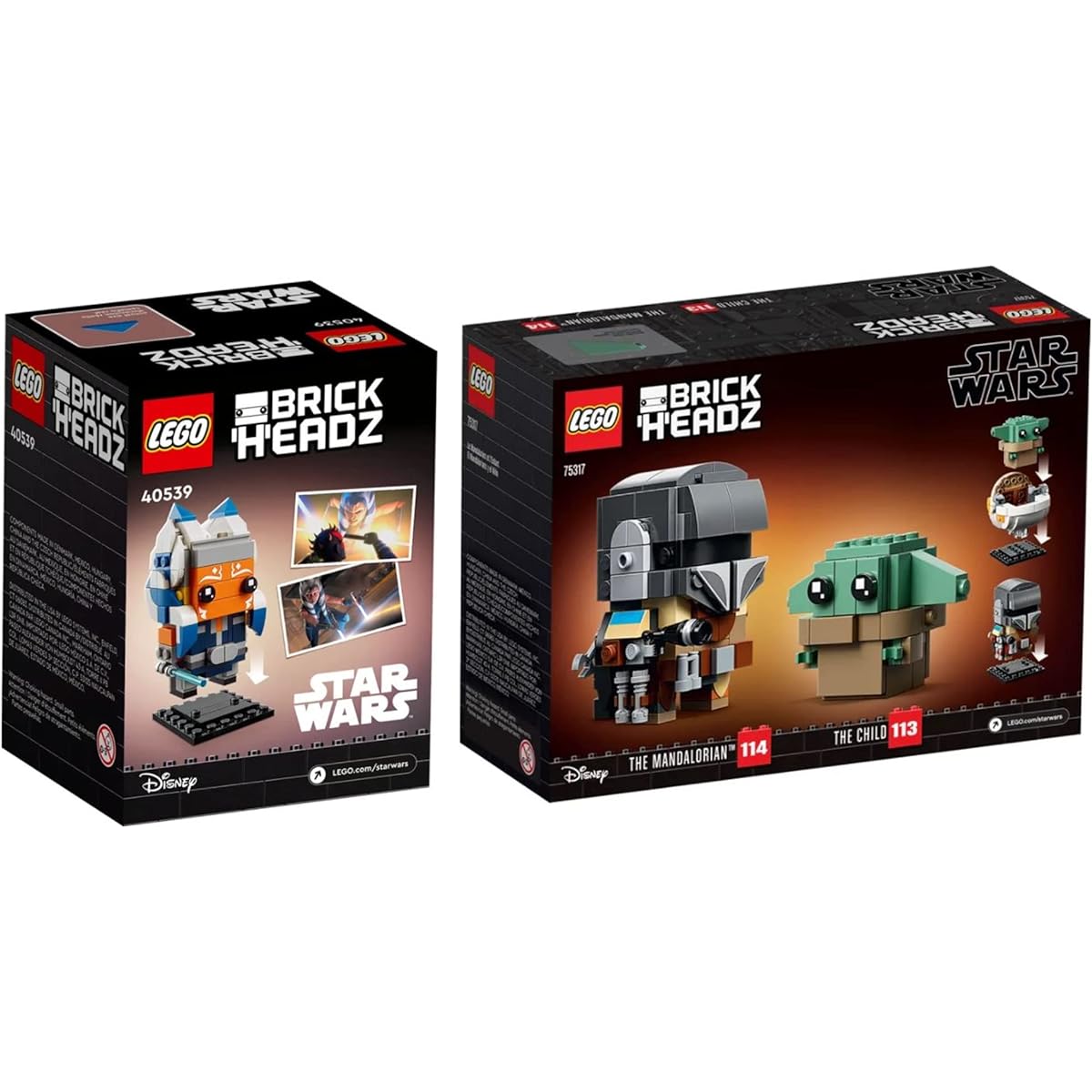 Lego Star Wars Ahsoka Tano (40539) + Mandalorian & Child (75317) Brickheadz Exclusive Bundle