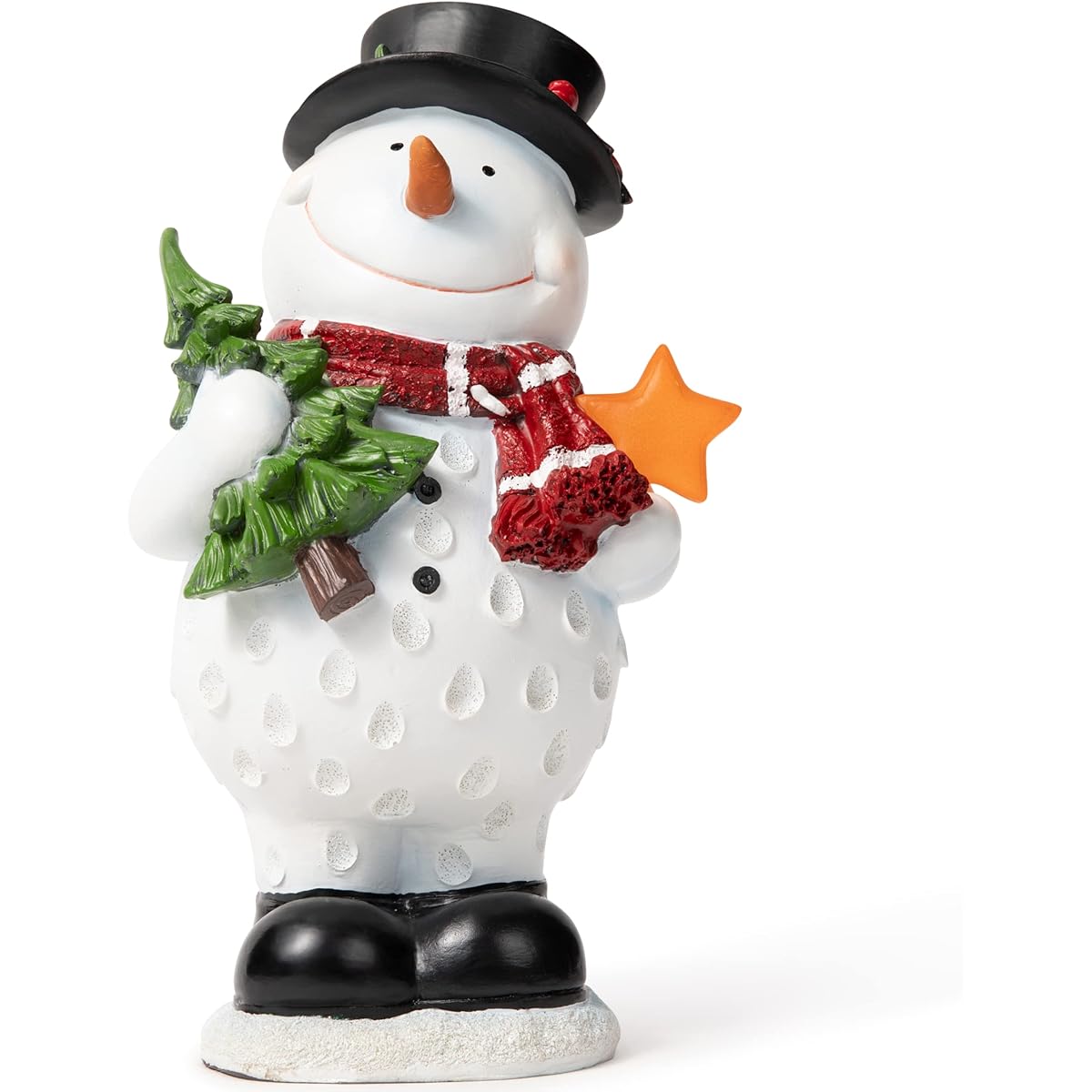 VP Home Christmas Snowman Decorations Christmas Figurine Resin Snowman Lighted Decoration Indoor Glowing Star LED Holiday Light Up Snowman Indoor Festival Fiber Optic Decoration