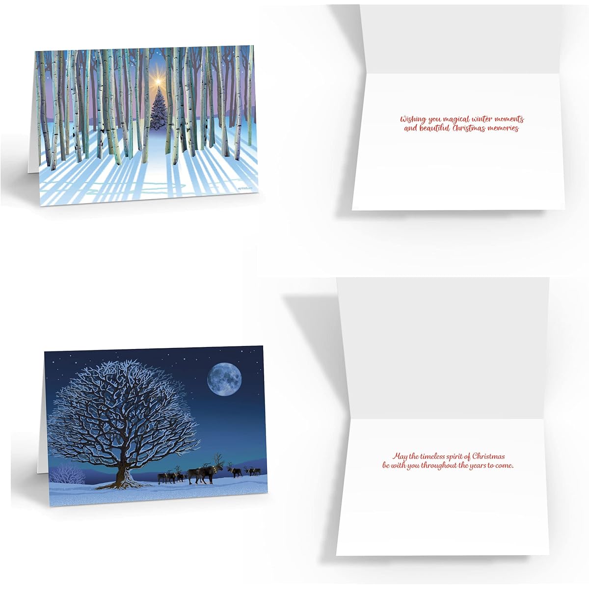 Assorted Christmas Cards | Winter Forest Holiday Boxed Cards | Made in the USA | 18 Beautiful Christmas Cards & Envelopes (Forest)