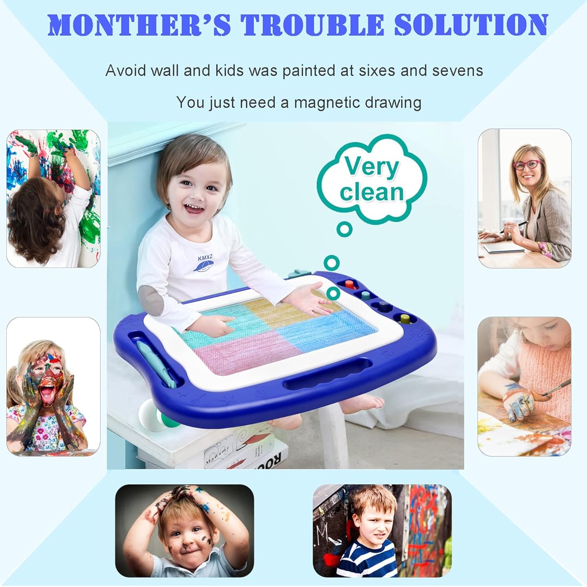 Magnetic Drawing Board,Large Doodle Board Toddler Toys for Girls Boys 3 4 5 6 7 Year Old Kids Gift Etch A Colorful Sketch Mag