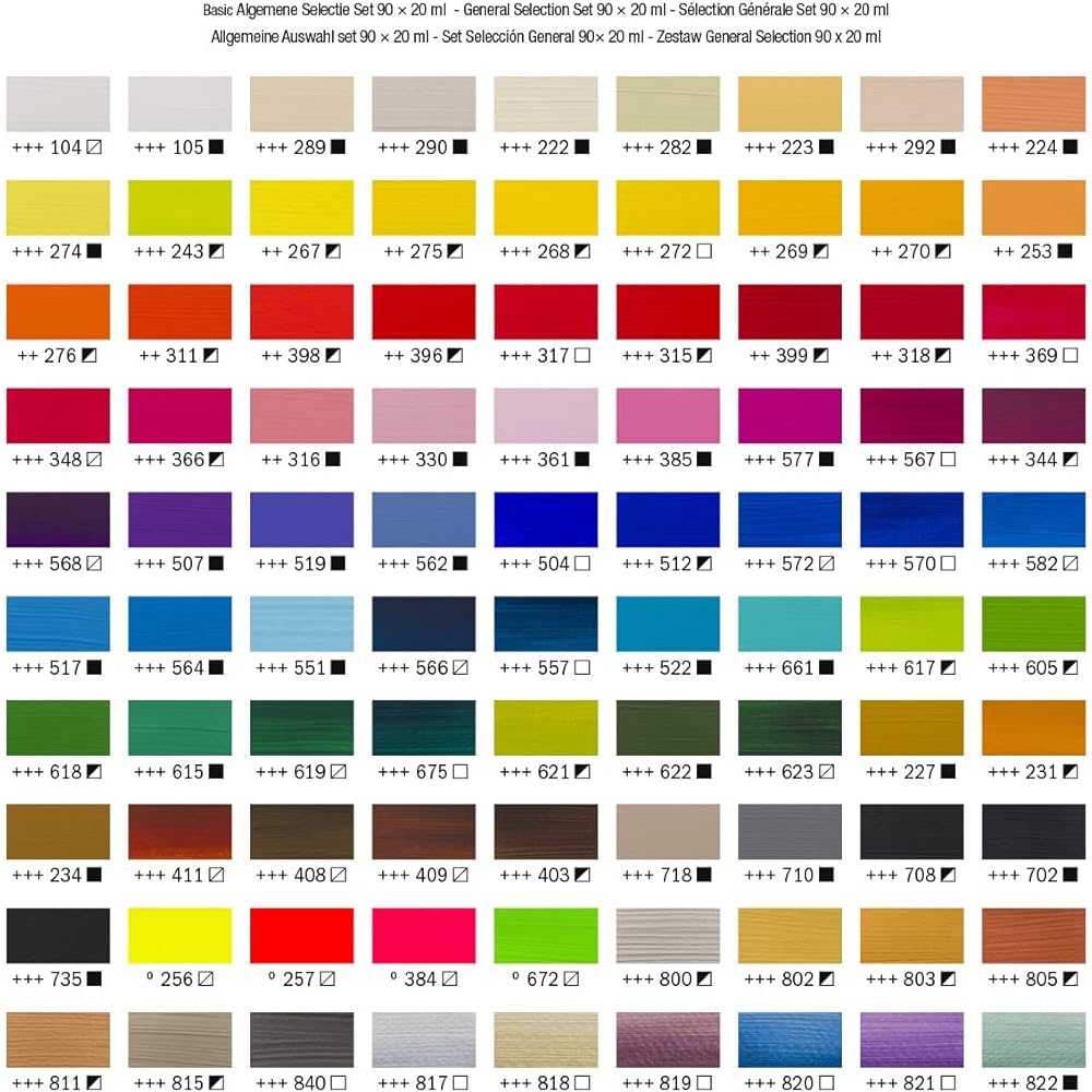 Amsterdam Acrylic Paint Acrylic Color 90 Color Set T1782-0490 20ml (No. 6)