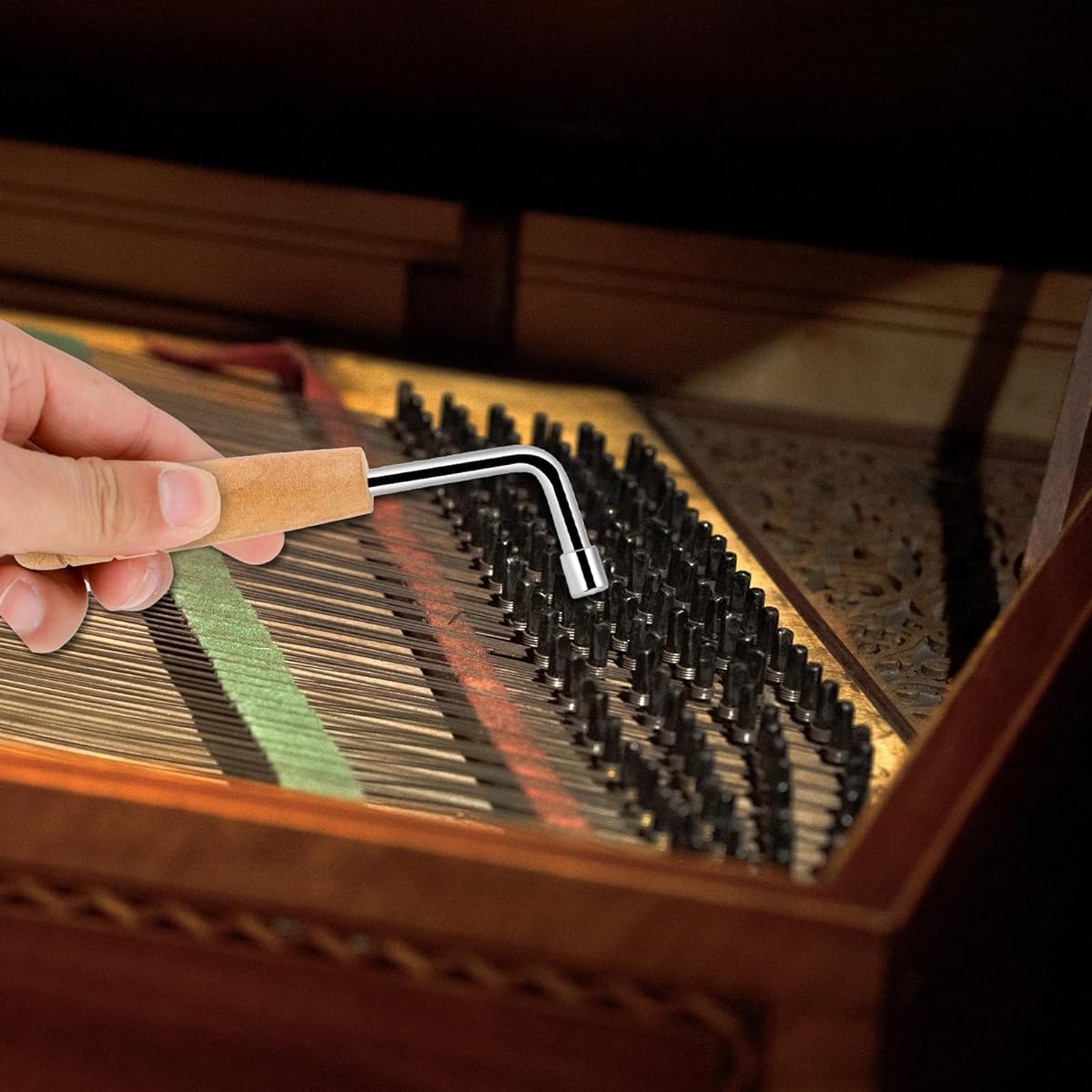 Piano Tuning Wrench Professional Melody Harp Tuning Tool Universal L Shape Tuning Wrench Lire Harp Adjustment Wrench Musical Instrument Tuning Wrench for Autoharp & Other Small String Instruments