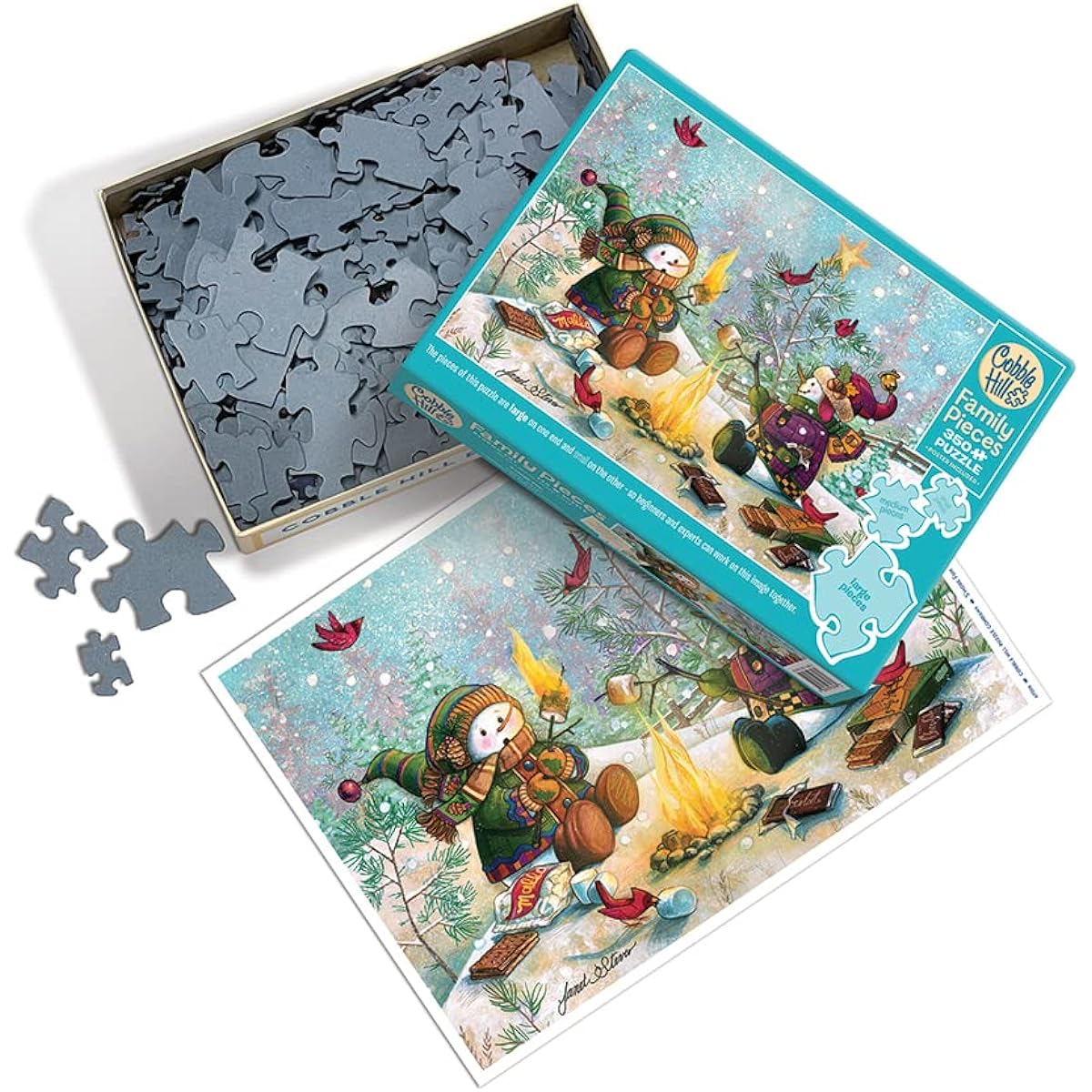 Cobble Hill 350 Piece Family Puzzle S'More Fun (Family) with Sample Poster