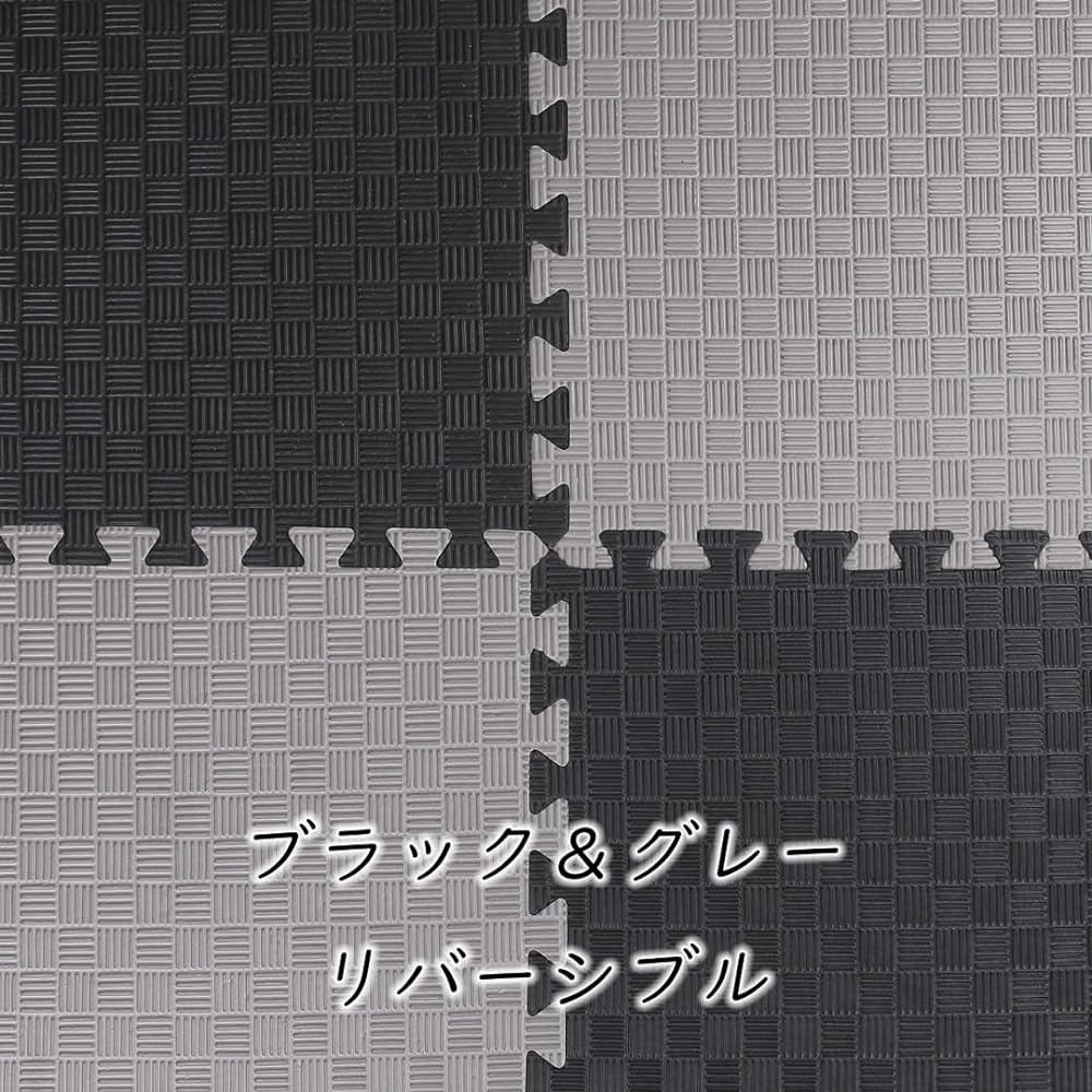 ISL sports mat 26mm extra thick joint type black & gray reversible 50 x 50cm with side parts set of 6