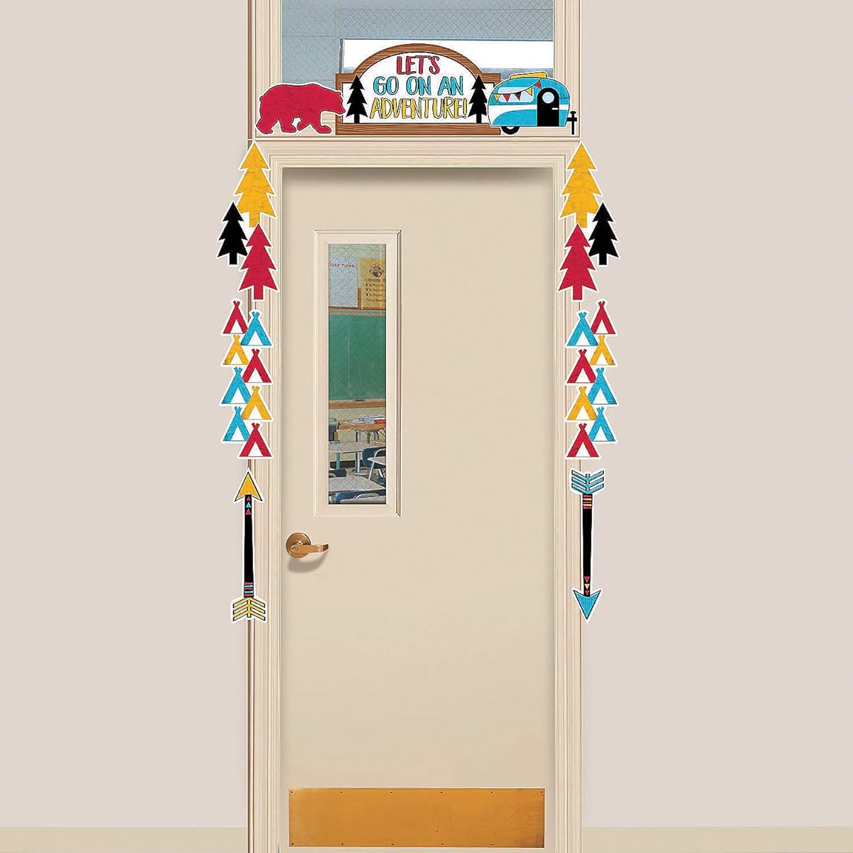 Fun Express Classroom Adventure Door Border - 9 Piece - Educational and Learning Activities for Kids