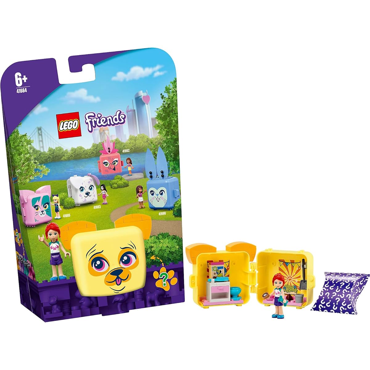 LEGO Friends Mia’s Pug Cube 41664 Building Kit; Pug Toy Creative Gift for Kids with a Mia Mini-Doll Toy; Dog Toy is The Perfect Present for Kids Who Love Portable Playsets, New 2021 (40 Pieces)