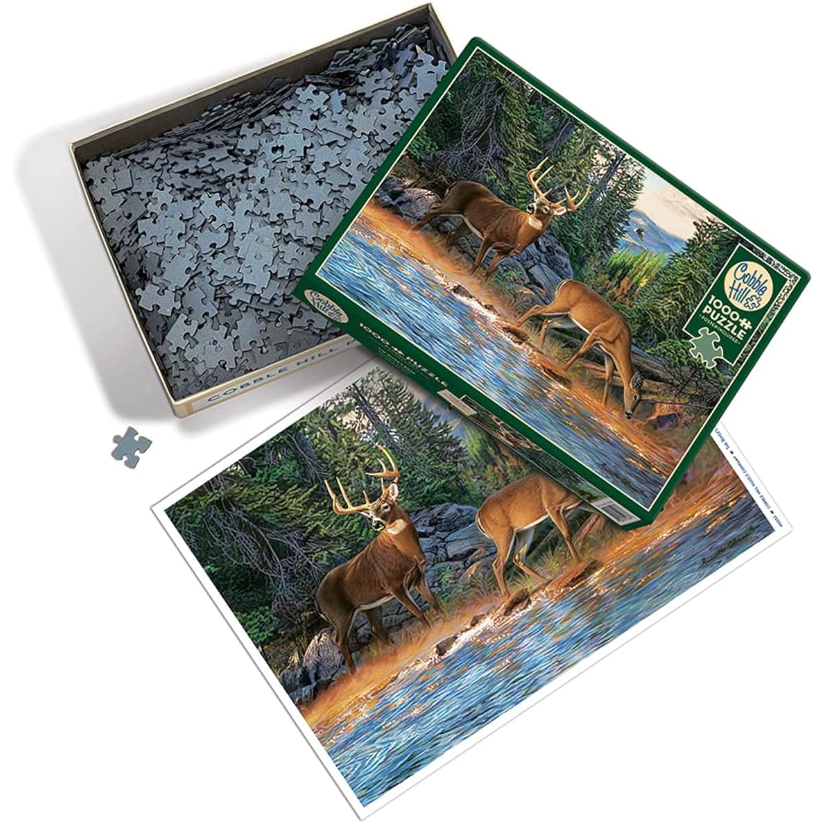 Cobble Hill 1000 Piece Puzzle River's Edge with Sample Poster