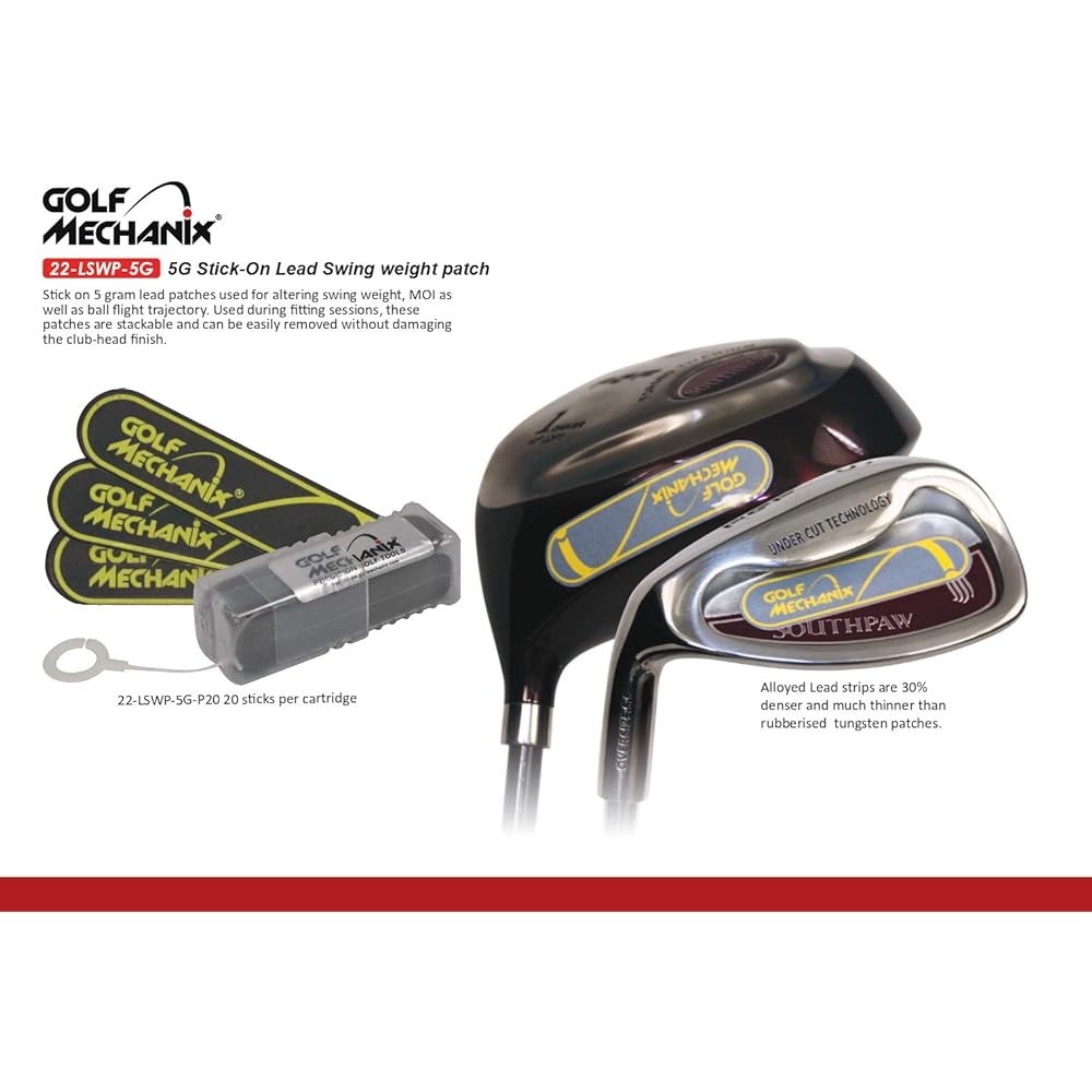 Golf-Mechanix Golf Club Lead Weight Balance Maintenance Balance Adjustment 5g x 20 Sheets