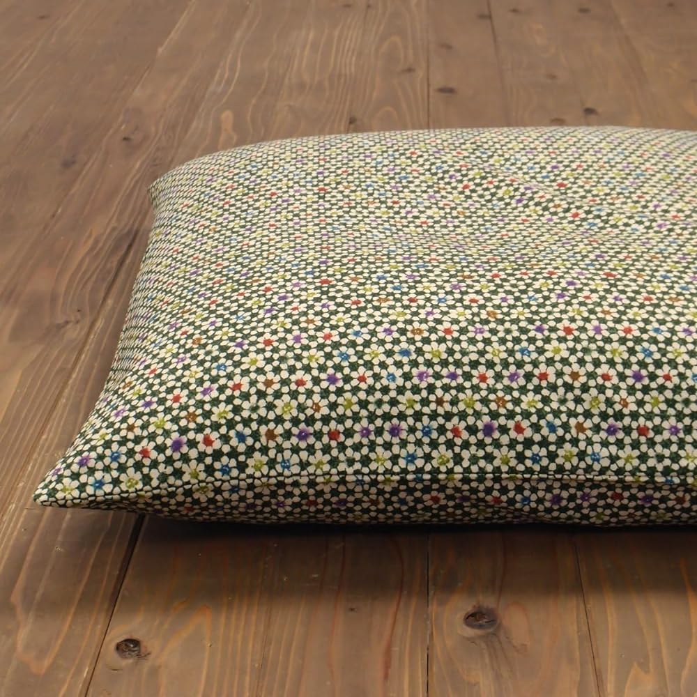 Zabuton Cover 59 63 Eight Edges 59 x 63cm Set of 5 Made in Japan 100% Cotton Crepe Pattern Green