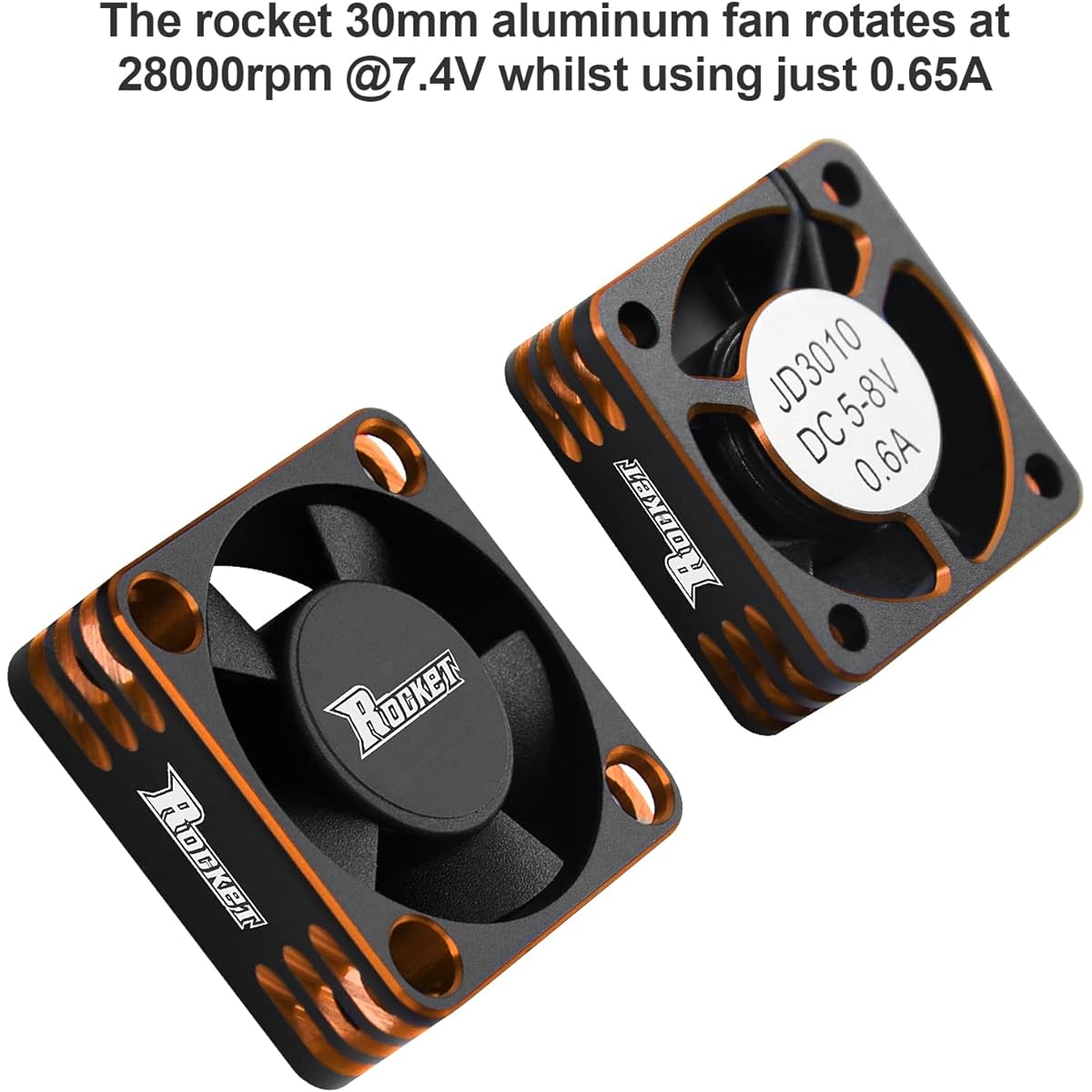 Motor Cooling Fan RC Motor Heatsink 28000RPM ESC Cooling Fan for RC Car 1/8 1/10 1/12 Scale 540 550 Brushless Motor (Black+Orange)