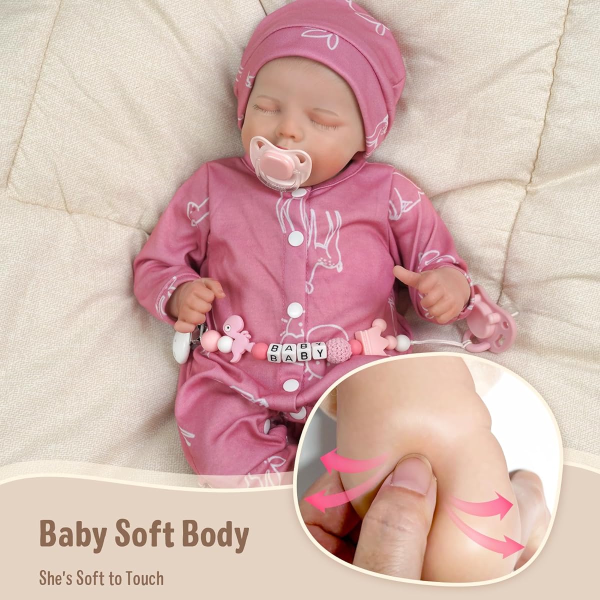 JIZHI Reborn Baby Doll 16 Inch Soft Body Realistic Newborn Doll with Clothes