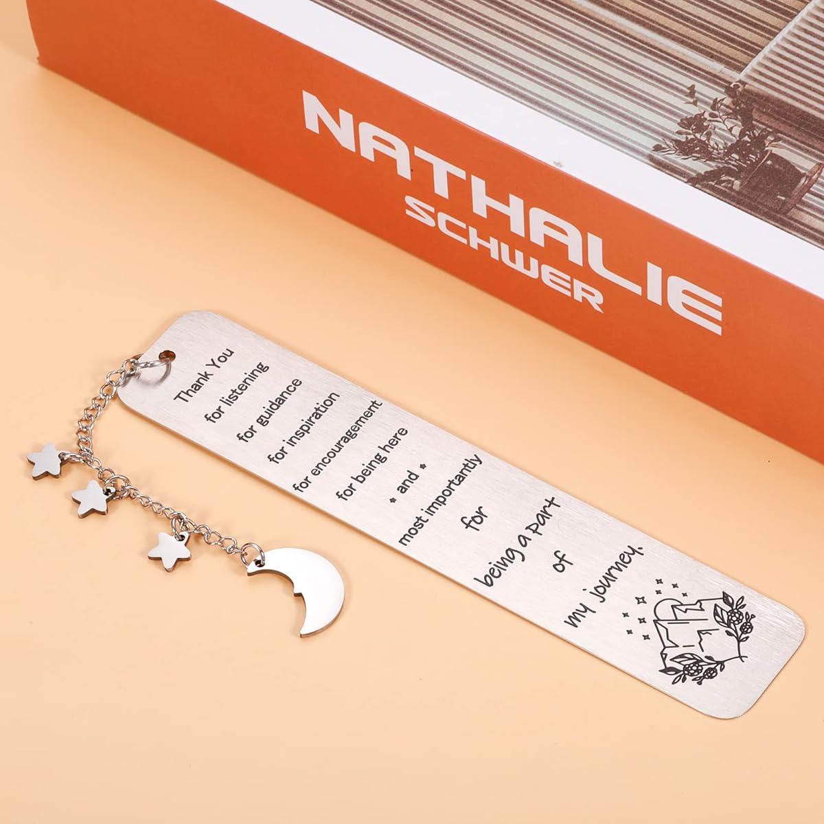 Thank You Gratitude Bookmark for Colleagues, Coworkers, Going Away, Farewell Retirement, Teacher, Mentor, Coach, Gifts with Chain, Reading Bookworm, Christmas, Thanksgiving Day Gift