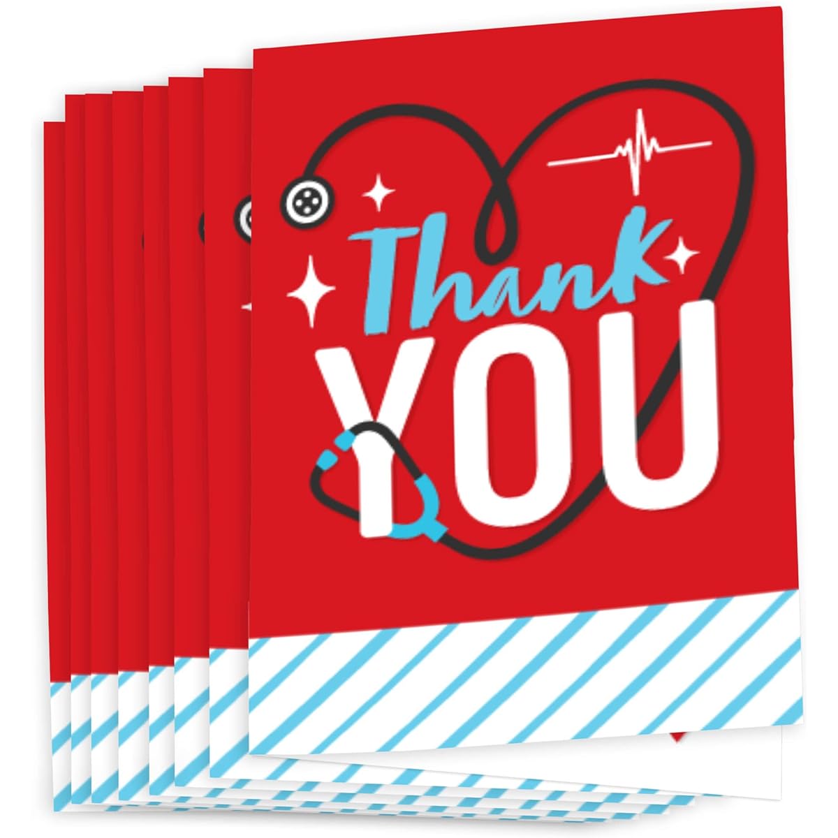 Big Dot of Happiness Thank You Nurses - Nurse Appreciation Week Thank You Cards (8 Cards)