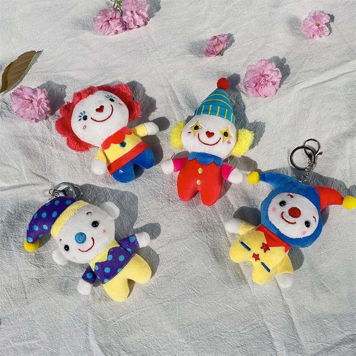 Awcvire Cute Clown Stuffed Animal Doll Mini Circus Clown Plush Pendant Keychain Toy 4.7 Inch Soft Stuffed Animal