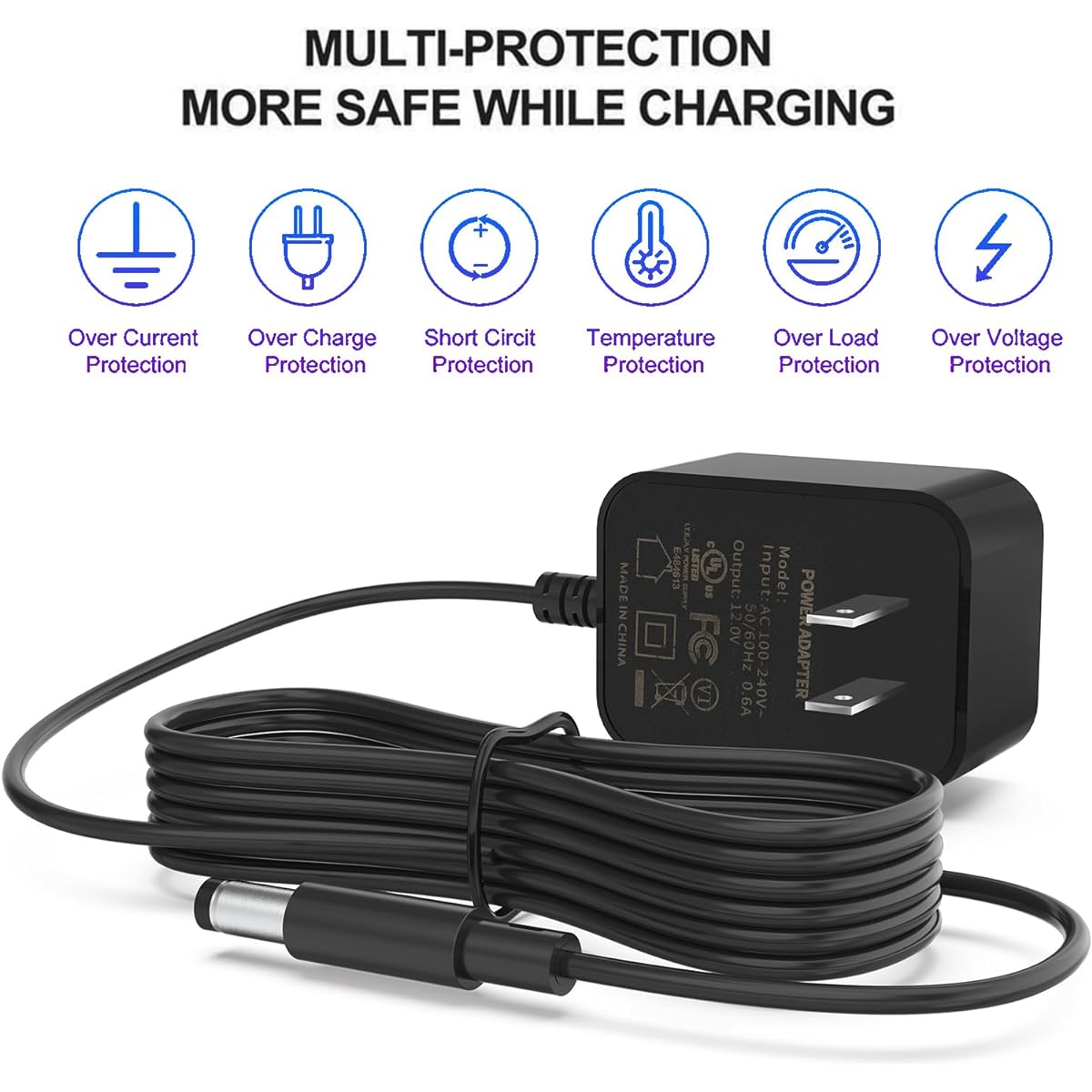 9V Power Adapter for Boss Guitar Pedals Easily power multiple pedals with 1000mA current Replacement for Boss PSA-120S Power Adapter
